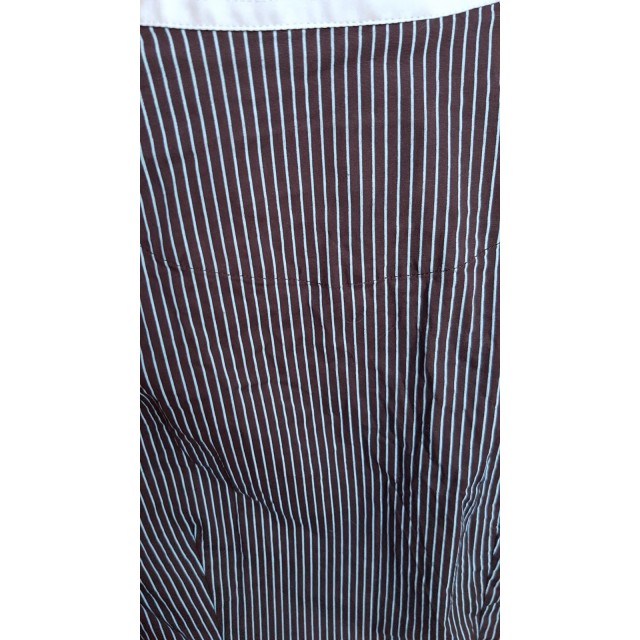 chemise de concours sans manche equicomfort marron rayures bleu ciel