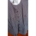 chemise de concours sans manche equicomfort marron rayures bleu ciel