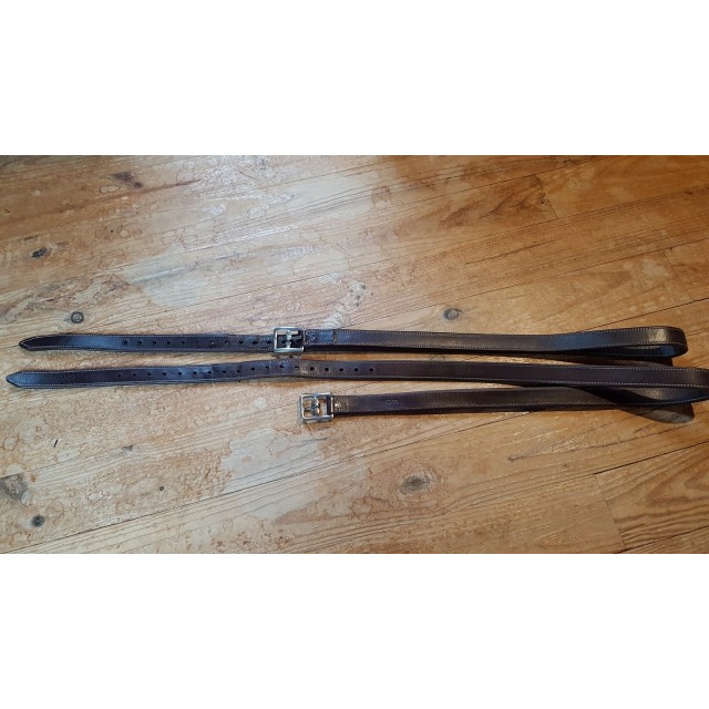 Etrivières en cuir havane Rebelle sellier taille 145cm