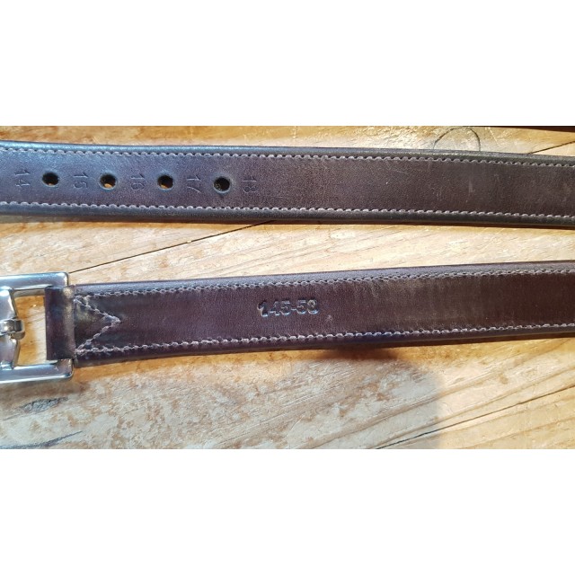 Etrivières en cuir havane Rebelle sellier taille 145cm