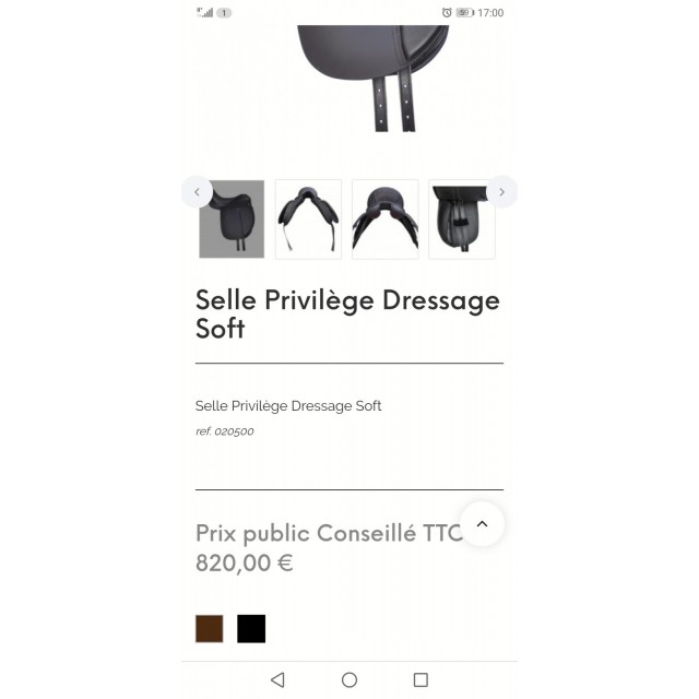Selle de dressage Privilege soft 17'
