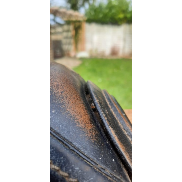 Selle 17,5" cuir havane typée dressage