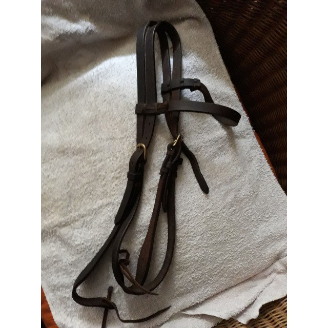 bridon western cuir marron