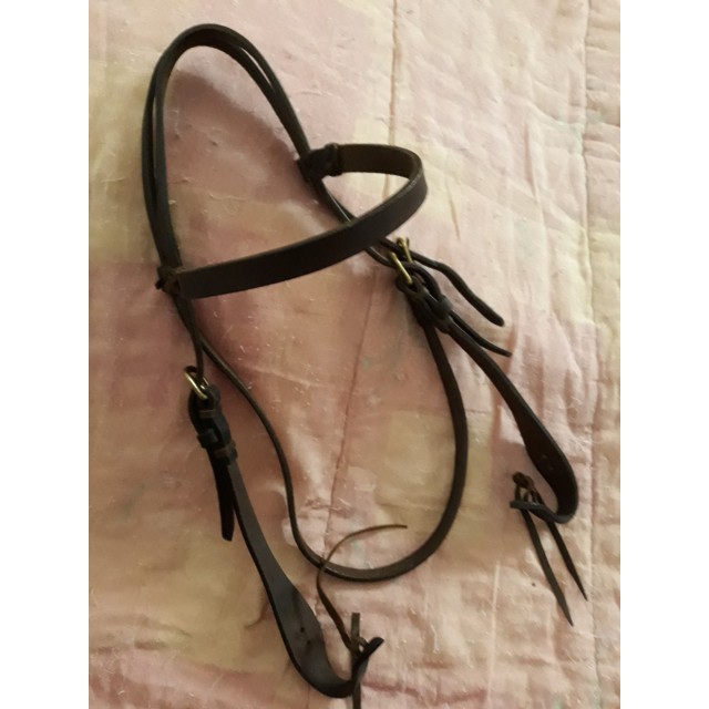 bridon western cuir marron