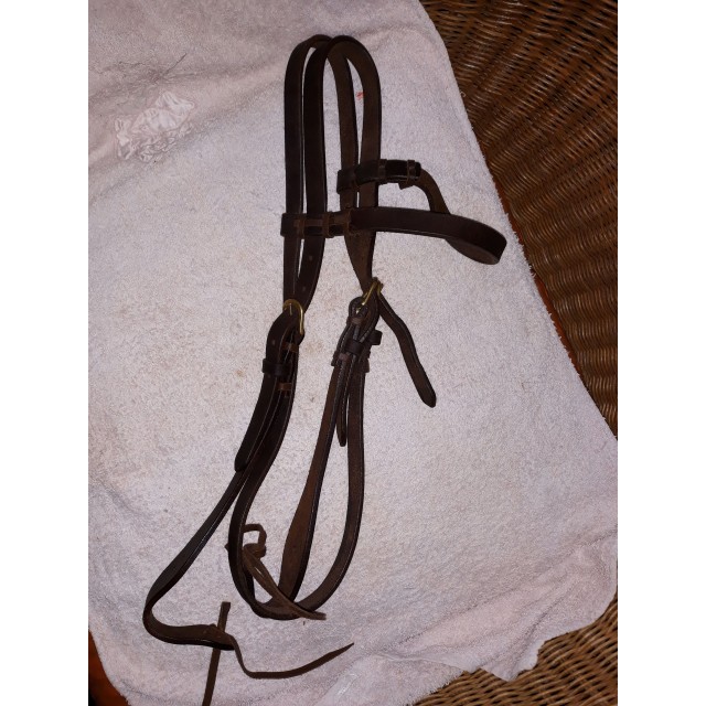 bridon western cuir marron