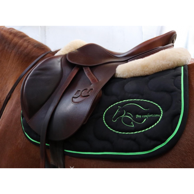 Tapis de Selle CSO Noir-Vert Acidulé