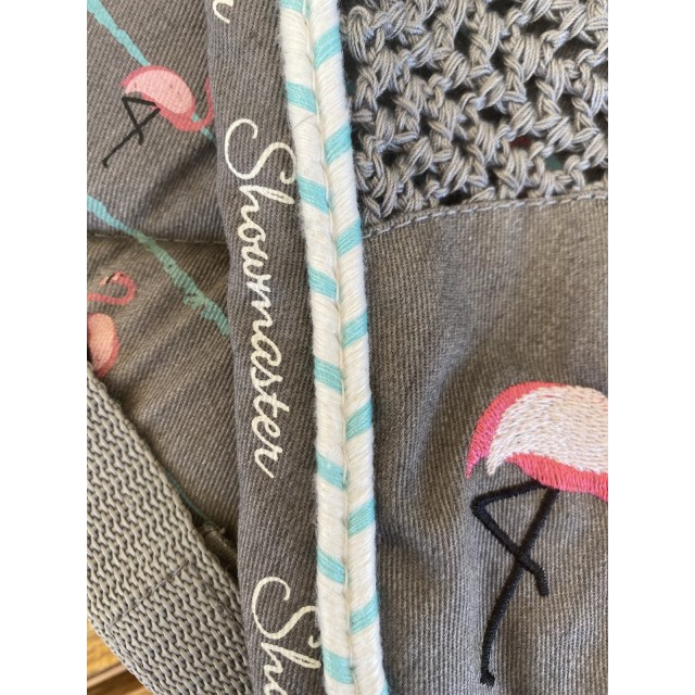 Ensemble tapis/bonnet flamand rose