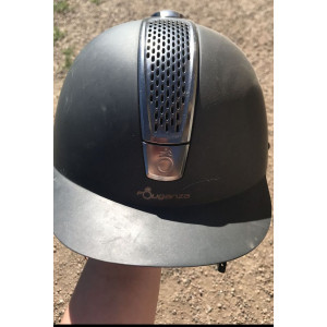 Bombe/casque fouganza grise et camel