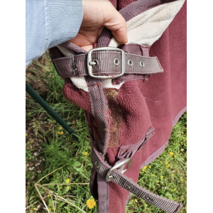 Polaire bordeau et blanc