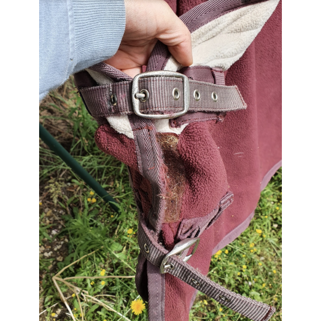 Polaire bordeau et blanc