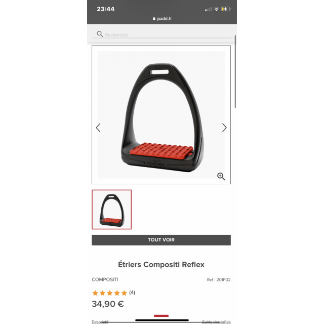 Étriers Compositi Reflex Rouges