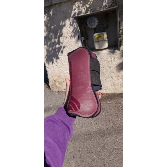 Tapis et guêtres bordeaux/marine