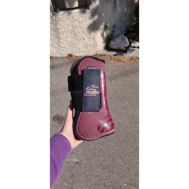 Tapis et guêtres bordeaux/marine