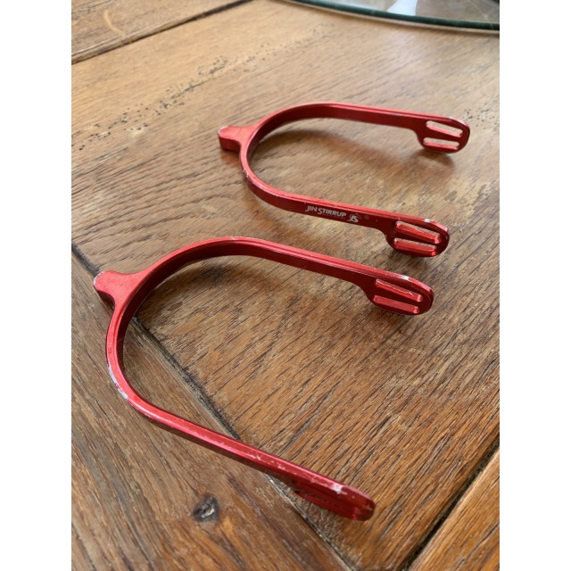 Éperons aluminium Jin Stirrup, 2cm rouge