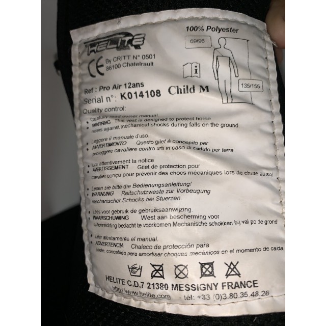 Gilet air bag Helite Equi-thème