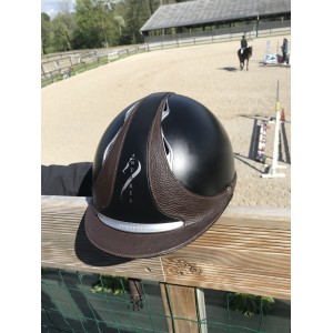 Bombe antares noire cuir marron