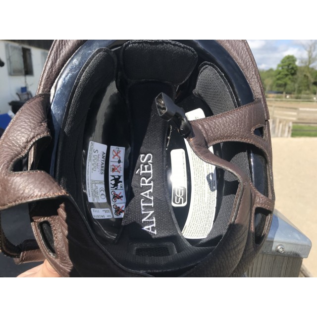 Bombe antares noire cuir marron