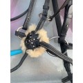 Bridon poney cuir, mouton et strass