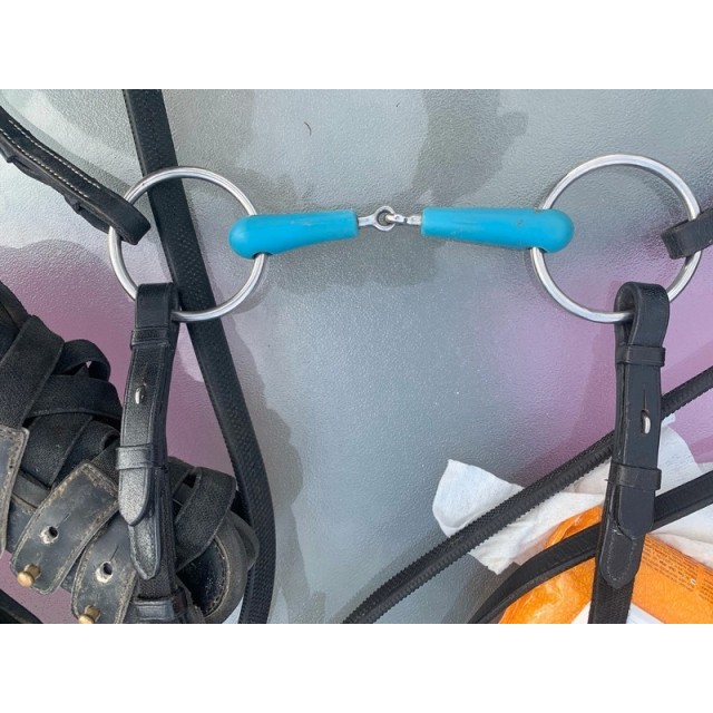 Bridon poney cuir, mouton et strass