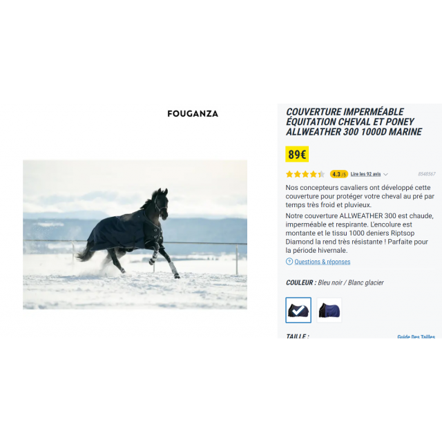 Couverture 1000D 300g parfait état !