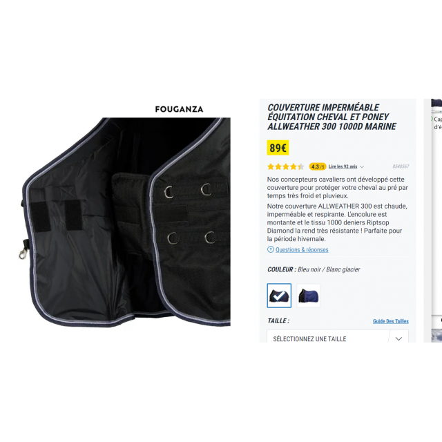 Couverture 1000D 300g parfait état !