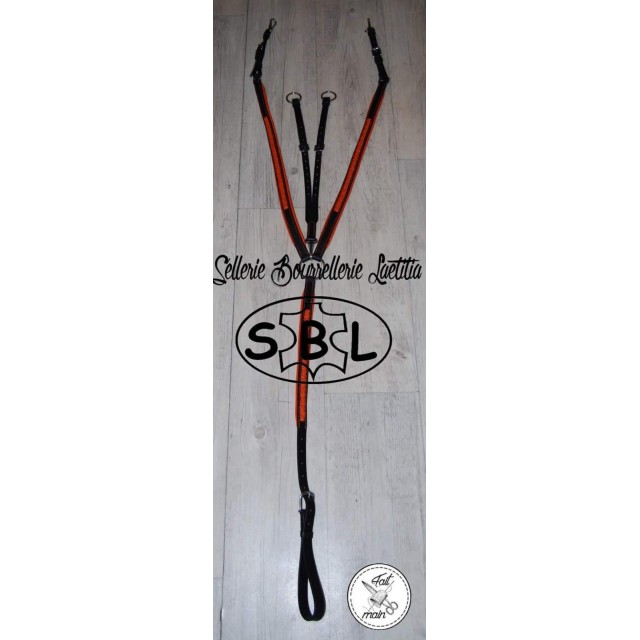 Collier chasse martingale noir orange