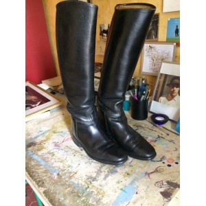 Bottes d'équitation en cuir noir