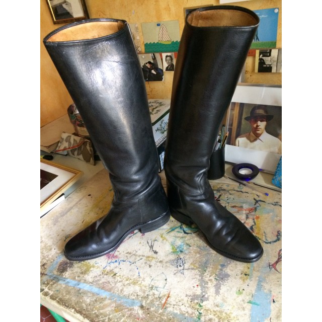 Bottes d'équitation en cuir noir