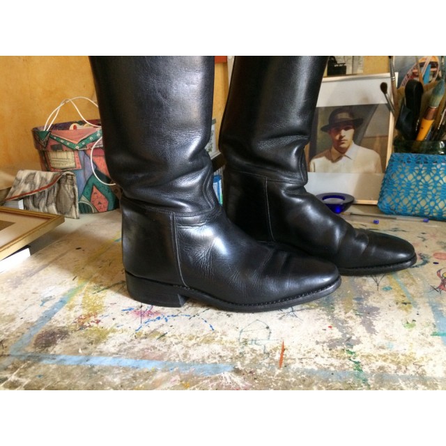 Bottes d'équitation en cuir noir