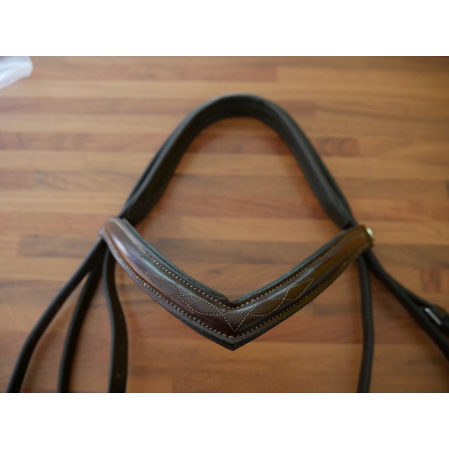 Bridon frontal V VULCI (Cheval, havane)