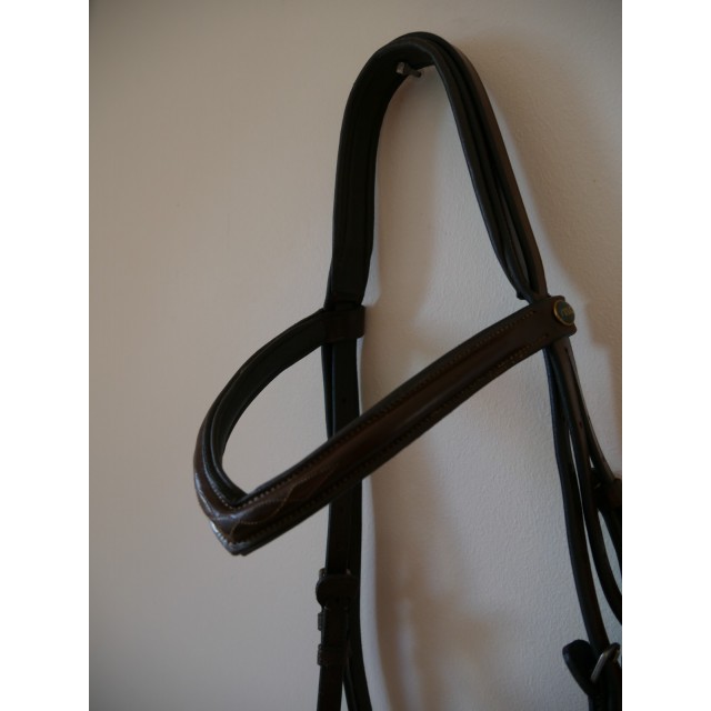 Bridon frontal V VULCI (Cheval, havane)
