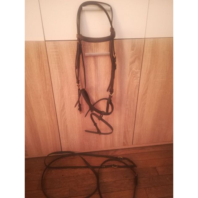 Filet biothane cheval noir + rênes