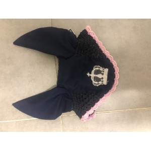 Bonnet bleu marine et rose