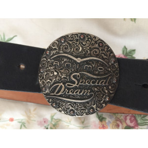 ceinture Animo italia en cuir noir avec magnifique boucle t.85