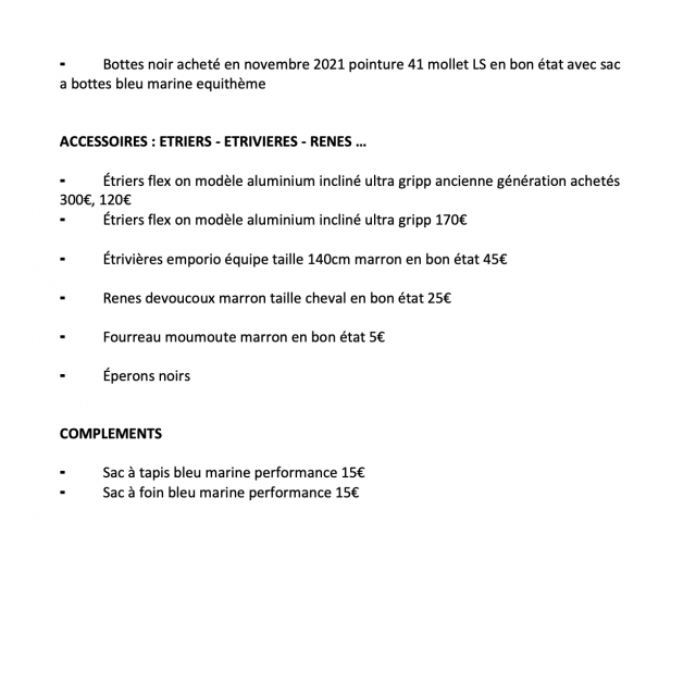 equipements equitation