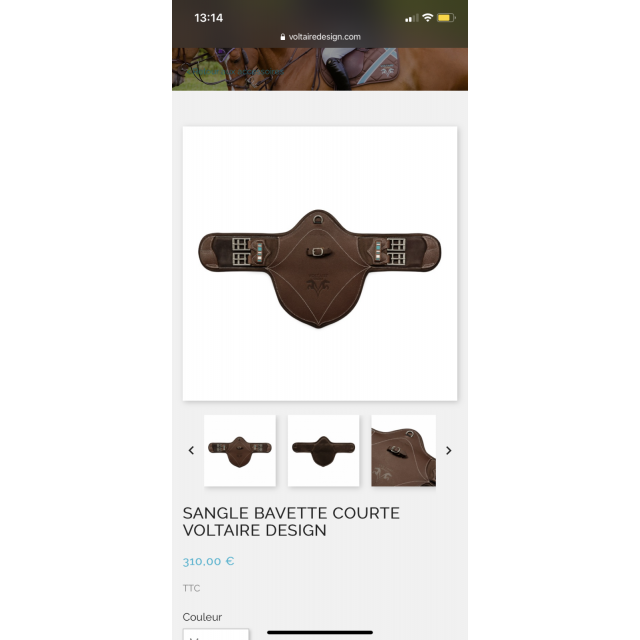 Sangle bavette courte voltaire design