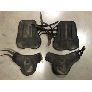 Protections cuir havane taille cheval