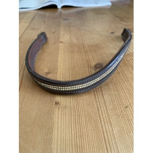 Frontal strass cuir gras double poney