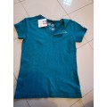 Tee shirt femme neuf flag and cup turquoise