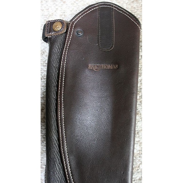 Mini-chaps ERIC THOMAS cuir marron / XS