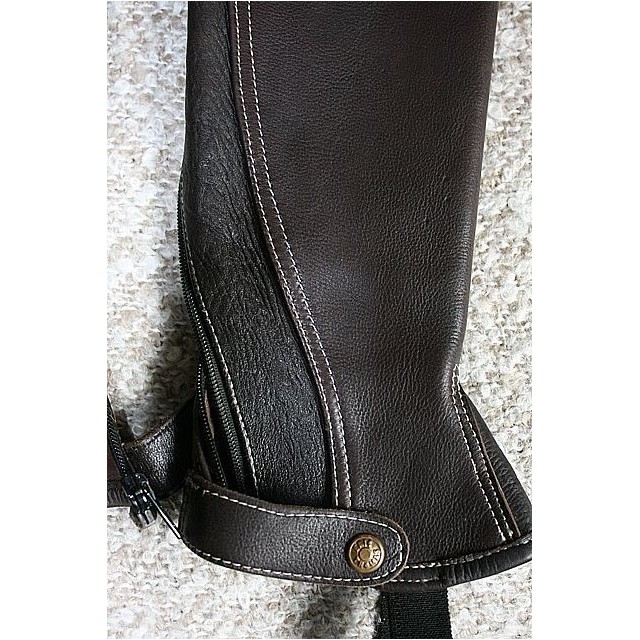 Mini-chaps ERIC THOMAS cuir marron / XS