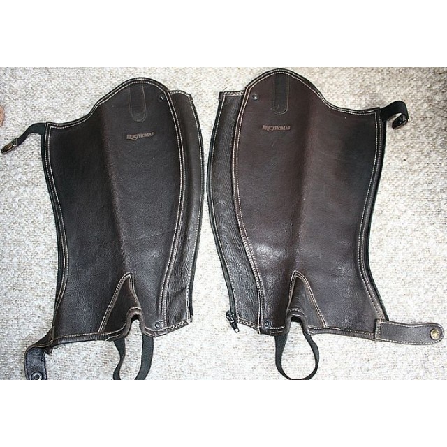 Mini-chaps ERIC THOMAS cuir marron / XS