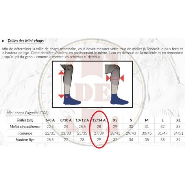 mini chaps TdeT paganini neuves