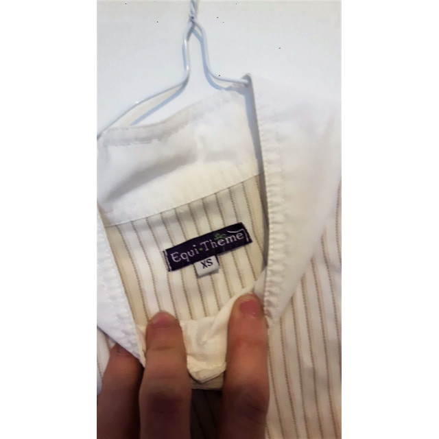 Chemise de concours EQUITHEME rayée blanc