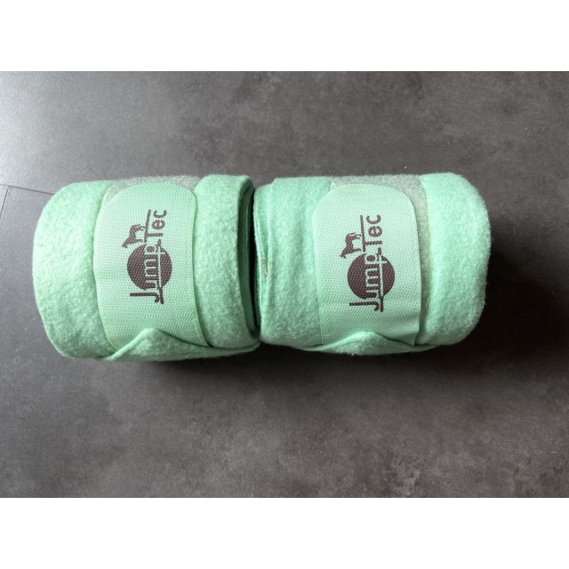 Lot tapis, bonnet, bandes vert d'eau/noir