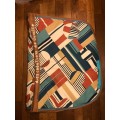 tapis fait mains bleu et brun taille poney