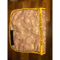 tapis de selle fait main vieux rose et doré taille poney