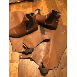 bottines+mini chaps camel