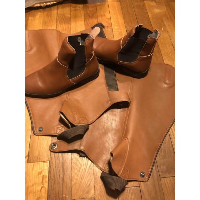bottines+mini chaps camel