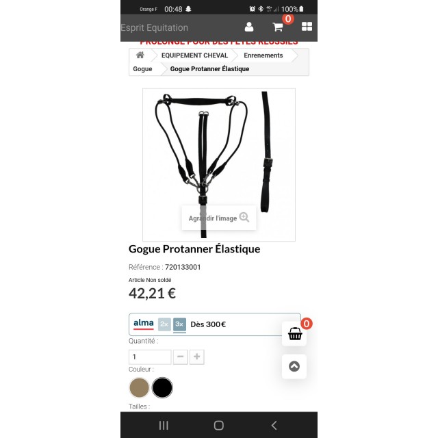 Gogue cuir noir protanner